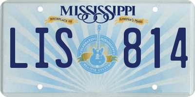 MS license plate LIS814
