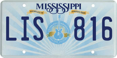 MS license plate LIS816