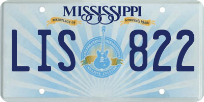 MS license plate LIS822