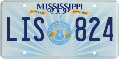 MS license plate LIS824