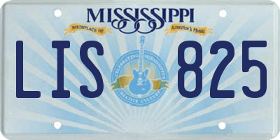 MS license plate LIS825
