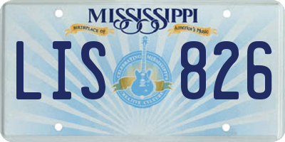 MS license plate LIS826