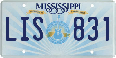 MS license plate LIS831
