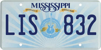 MS license plate LIS832