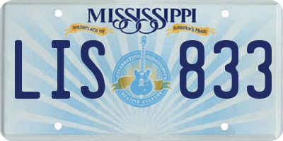 MS license plate LIS833
