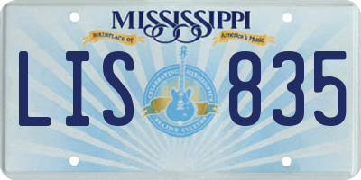 MS license plate LIS835