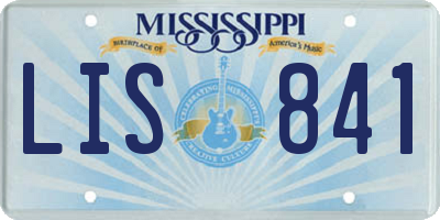 MS license plate LIS841