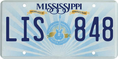 MS license plate LIS848