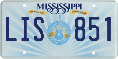 MS license plate LIS851