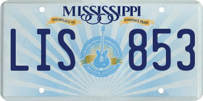 MS license plate LIS853