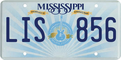 MS license plate LIS856