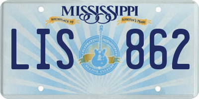MS license plate LIS862