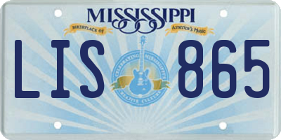 MS license plate LIS865