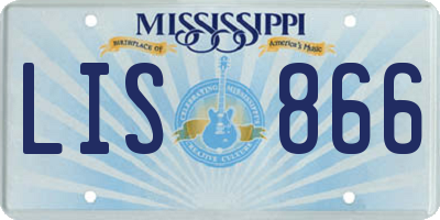 MS license plate LIS866