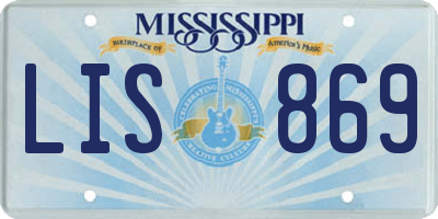 MS license plate LIS869