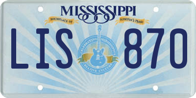 MS license plate LIS870