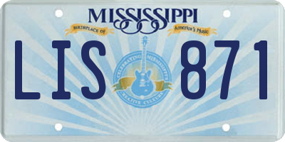 MS license plate LIS871