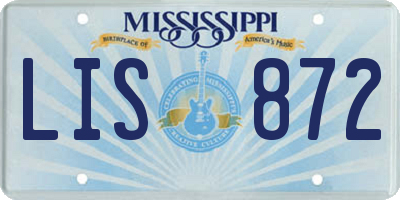 MS license plate LIS872