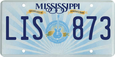 MS license plate LIS873