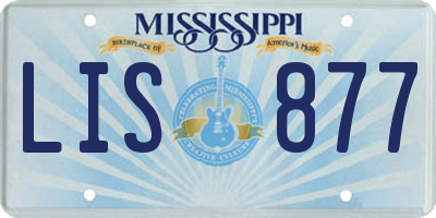 MS license plate LIS877