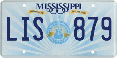 MS license plate LIS879