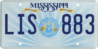 MS license plate LIS883