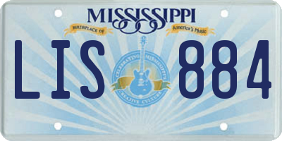 MS license plate LIS884