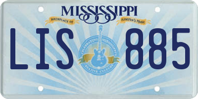 MS license plate LIS885