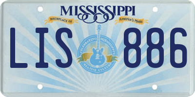 MS license plate LIS886
