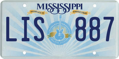 MS license plate LIS887