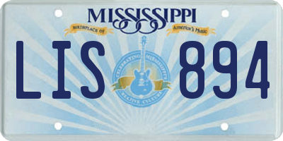 MS license plate LIS894