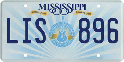 MS license plate LIS896