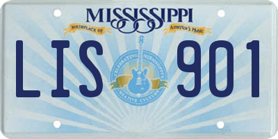 MS license plate LIS901