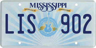 MS license plate LIS902