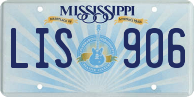 MS license plate LIS906