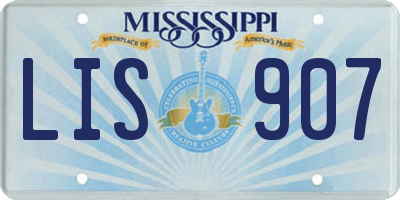 MS license plate LIS907