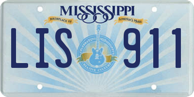MS license plate LIS911