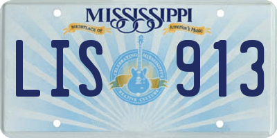 MS license plate LIS913