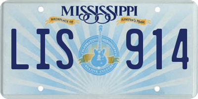 MS license plate LIS914