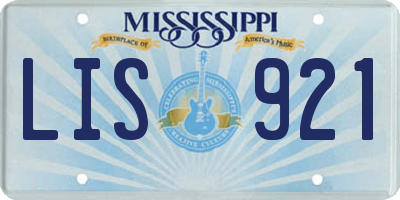 MS license plate LIS921