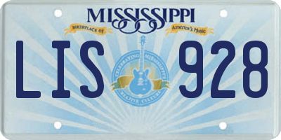 MS license plate LIS928