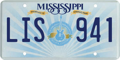 MS license plate LIS941