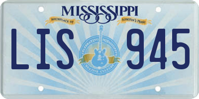 MS license plate LIS945