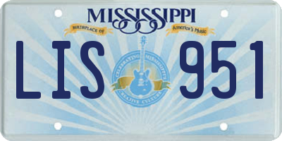 MS license plate LIS951