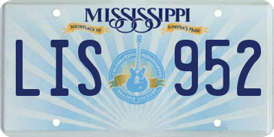MS license plate LIS952