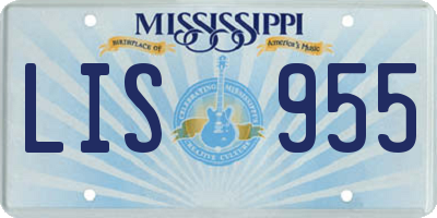 MS license plate LIS955