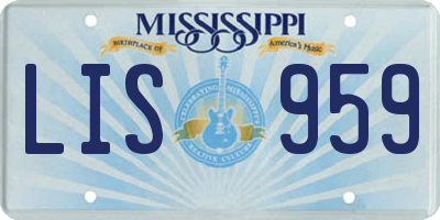 MS license plate LIS959