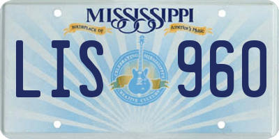 MS license plate LIS960