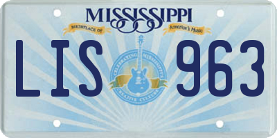 MS license plate LIS963