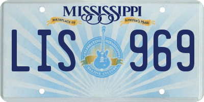 MS license plate LIS969